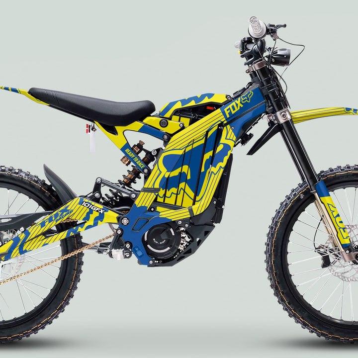 Surron Light Bee X Graphics Kit FOX STRIPES YELLOW Blue