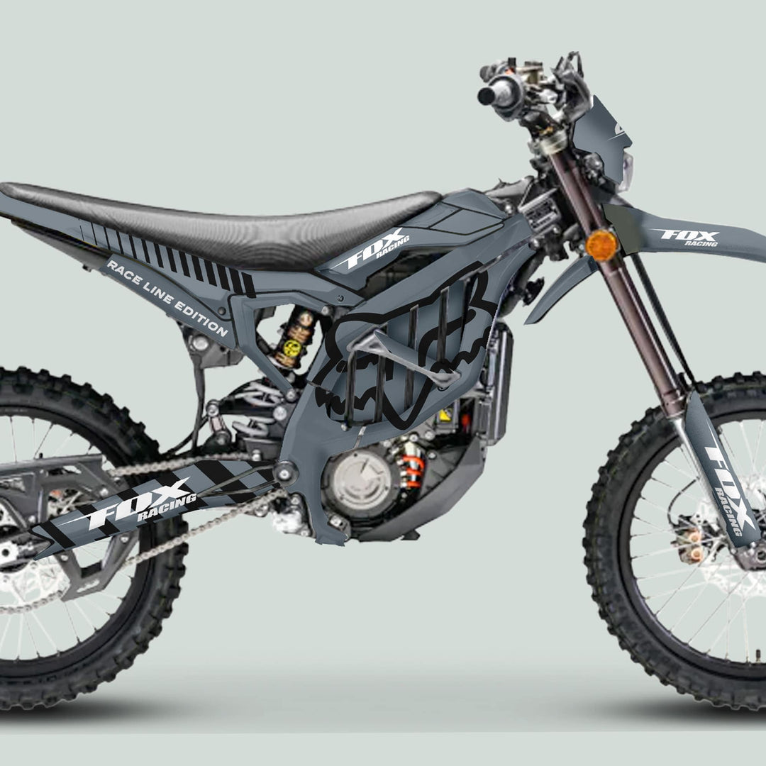 Surron Ultra Bee Graphics Kit FOX RACE LINE Grey Black